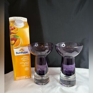 Vtg 2- Krosno Poland hand blown candle holders